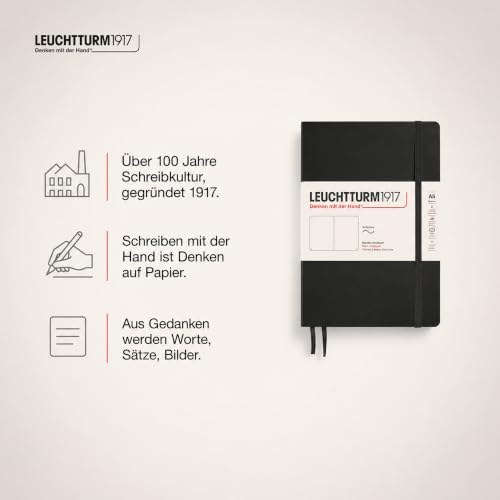 Leuchtturm1917 318651 Carnet medium A5 Couverture souple 121 pages numérotées Noir – vue 9