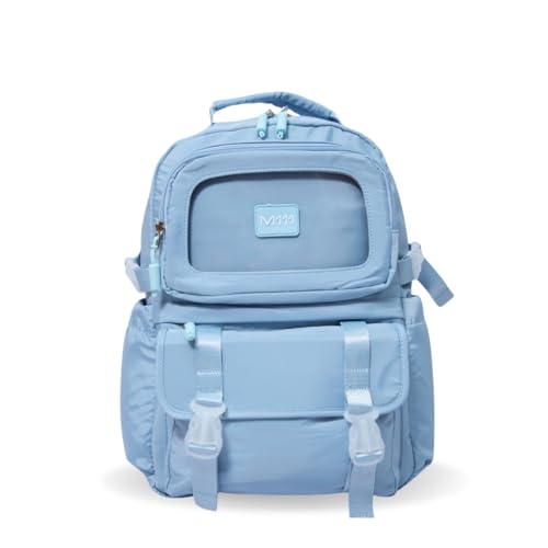 M111 Mochila Escolar Feminina Skye AMZ-238 20 Litros, com Alças Acolchoadas e Bolso Frontal Transparente