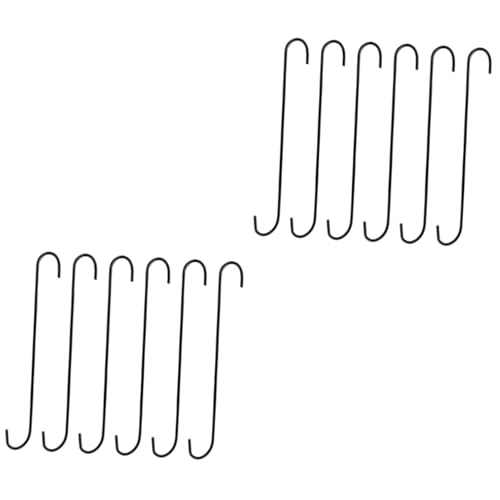 Yardwe 2 Set Gancio per Recinzione Decorazione Sospesa Spina Australiana Beige Vello Bell Hooks Gancetti Gancio per Piante da Appendere Staffa Sospesa Metallo Black 6 Pezzi * 2