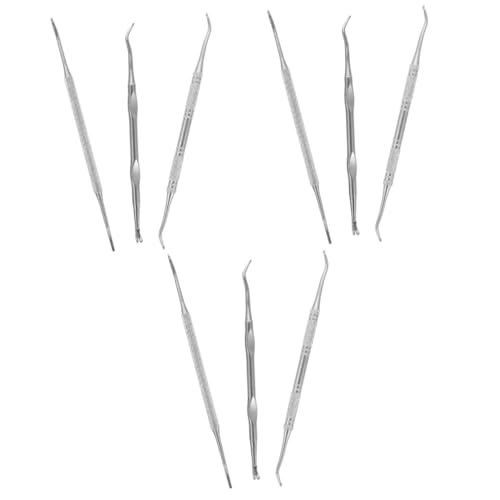 Gogogmee 3sets Ergonomic Nail Cleaning Tool Set Toenail File Ingrown Nail Tool Prevent Ingrown Toe Stainless Steel 3pcs*3