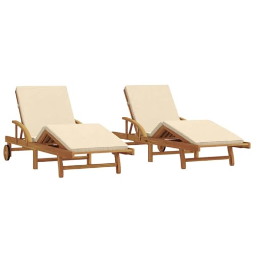 vidaXL Transat Bois d'Acacia 200x67x84 cm Beige