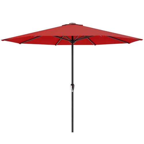 Image of AreShark 12 FT Patio Umbrella for Outdoor, Outdoor Table Umbrella with Crank, Outdoor Patio Umbrellas with 8 Sturdy Ribs, Patio Umbrellas for Market, Garden, Pool (Red)
