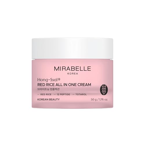 Image of Mirabelle Korea Red Rice All In One Moisturizing Cream | Red Rice Extracts For Skin Brightening | Totarol Controls Acne | Lightweight, Non-Greasy | Korean Skin Care Products | For All Skin Types | 50g