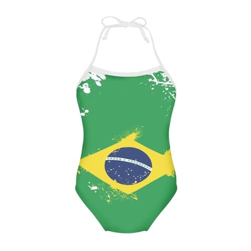 Image of Girls One Piece Swimsuit Beach Bathing Suit Toddler Floral Halter Straps Swimwear for 1-10 Years