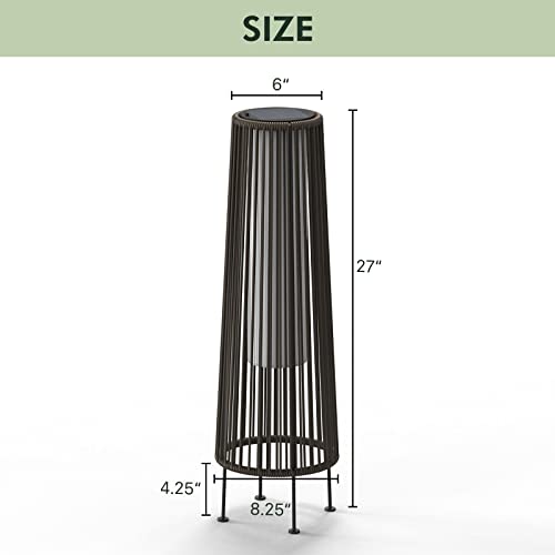 Grand Patio Outdoor Floor Solar Light 2-Pack, All-Weather Wicker Solar Patio Lamp Waterproof Outside Solar Deck Lamp For Porch, Yard, Garden, Lawn Decorations - Dark Brown, Gordes 2 Pcs #TOP7