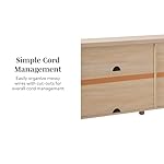 Walker Edison Sasha 70" Reeded Sideboard, Credenza with Doors for Kitchen, Dining Room, Media and Game Storage, Buffet Cabinet with Cord Management, 16" D X 30" H, Coastal Oak - Image 5