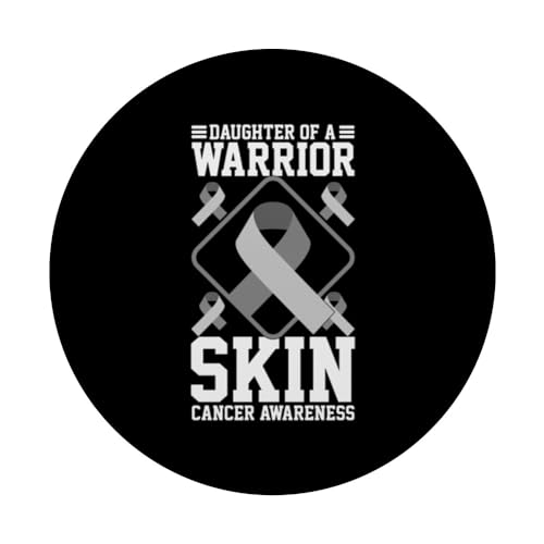 Skin Cancer Test Black Ribbon Surivivor Fighter Melanoma PopSockets Swappable PopGrip - Image 3