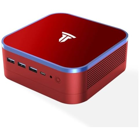 SRESNAIL Mini PC Windows 11 pro Professional Powered by N95(up to 3.4GHz) Processor, 16GB DDR4 RAM 512GB M.2 SSD, WiFi6 + Bluetooth5.2, Mini Desktop Computer Support 4K Three Display (Red) Cover