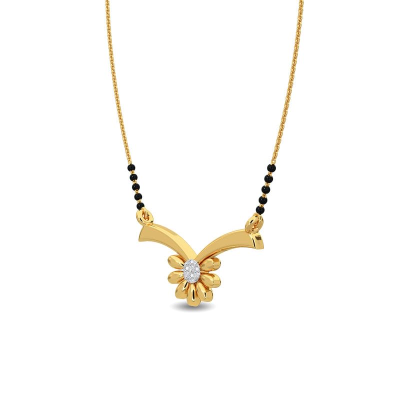 Image of KISNA JEWELS 14KT|18KT BIS Hallmark Pure Gold and Diamond Mangalsutra For Women