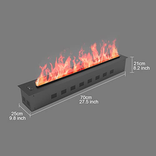 Elektrischer Kamin 27 Zoll elektrischer Einbaukamin, Unterputz- und Wandkamin mit einstellbarer Flammenfarbe und -geschwindigkeit, Fernbedienung, intelligentem LCD-Touchscreen, 200–750 W Dekorativer E – Bild 3