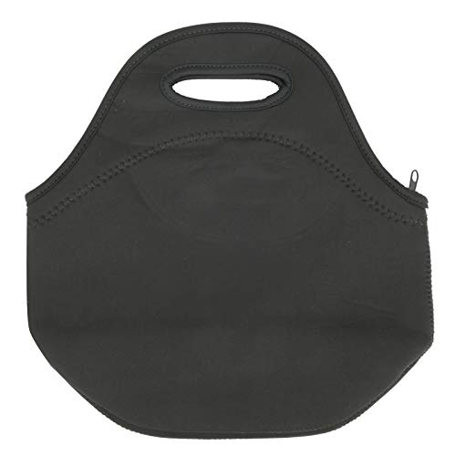 Zipper Design Large Neoprene Insulated Lunch Bag, Lunch Tote, Camping School for Picnic Men Women Adults Kids Office(Pure black)