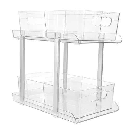 Alipis Slide Out Storage Rack Kitchen and Bathroom Organizer Multipurpose Desktop Toiletry Organizer Under Sink Storage Shelf for Efficient Home Organization