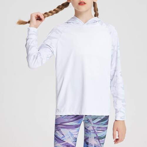 Hotfiary Boys Girls Swim Rash Guard Long Sleeve Swim Shirt Hoodie UPF 50+ Sun Protection Swimming Tee Tops for 3-13 Years2