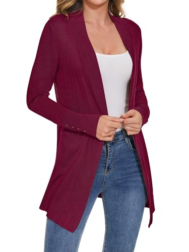 Image of Cardigan for Women Dressy Casual Long Sleeve Open Front Knit Cardigan Sweaters