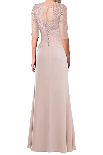 Elegant Lace Grandmother Of The Groom Dresse Petite Empire Waist A-Line Deset Rose Evening Gowns With Sleeves Us4 #TOP1