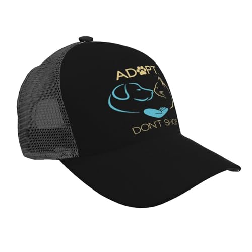 Don't Shop Animal Rescue Mesh Baseball Cap - Classic Adjustable Peak Cap, Trucker Hat for Men & Women