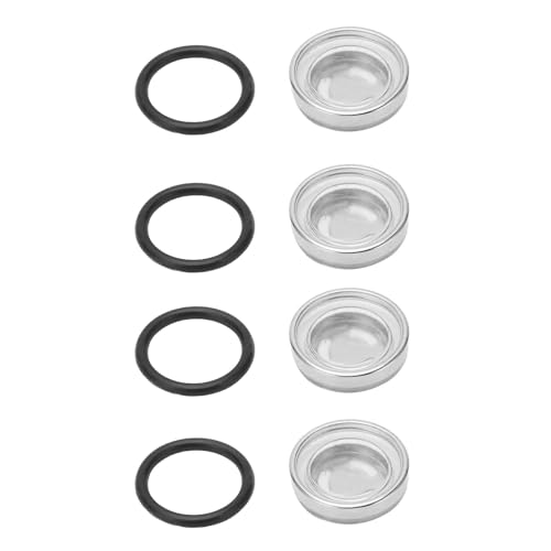 Kodrily 4Pcs Brake Sight Glass, 18mm Master Cylinder Sight Glass Lens, Master Cylinder Reservoir Sight Glass Gasket Kit for Scooter ATV Dirt Bike Motorcycle Scooter