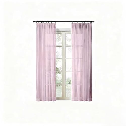Rideaux transparents HOCEDO pour protéger l'intimité du salon rose