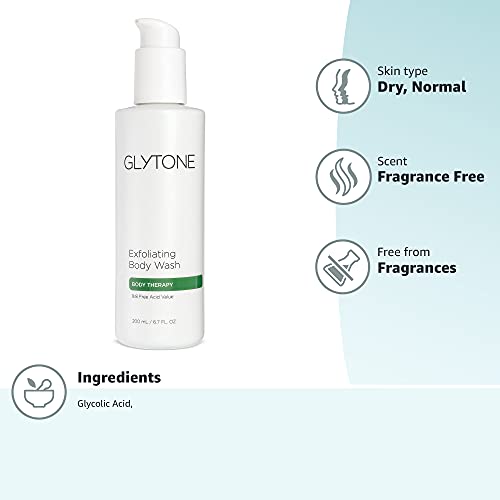 Glytone Exfoliating Body Wash With 8.8 Free Acid Value Glycolic Acid, Keratosis Pilaris, Kp, Smooth Rough & Bumpy Skin, Chicken Skin, Oil-Free, Fragrance-Free, 6.7 Fl Oz #TOP6