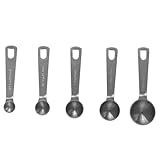VALICLUD 5Stücke Messlöffel Set Teilig Küchenmesslöffel für Trockene und Flüssige Zutaten Platzsparend Haken Design für Salz Bohnen Tee Perfektes
