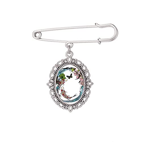 Broche carpe pivoine motif lotus pour sublimer une robe de soirée en émail
