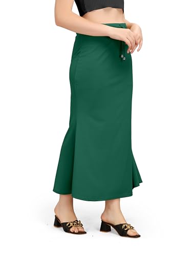 Image of Mogsa Women's Lycra Fishcut Saree Shapewear Petticoat - Tummy Control Slim Fit Stretchable Shaper Skirt with Drawstring & Side Slit for Sarees