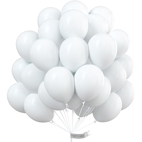 PartyWoo 50 Pack Matte White Balloons Cover