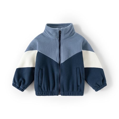 Volunboy Toddler Polar Fleece Jacket Boys Long Sleeve Zip Up Fall Coats Winter Warm Outerwear
