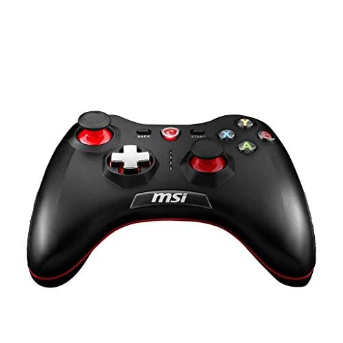 MSI Force GC30 Gaming Controller mit Vibrationssystem (kabellos, für PC, Android und div. Konsolen, bis zu 8 Stunden Akku Laufzeit, schwarz, 212 Gramm)
