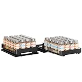 Nieifi Spice Rack Organizer for Cabinet, Vertical Spice Rack Pull Out, Easy to Install, Metal, 8.5''Wx10.35''Dx2.3''H, 2 Pack, 1 Tiers(Black)