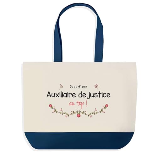 Sac de shopping bleu Planetee grand sac de course provision pour auxiliaire de justice