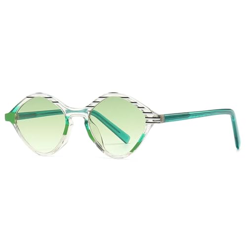 Lunettes de soleil étroites géométriques losange vert armée style homme urbain