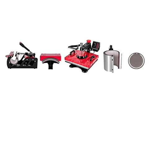 Prensa térmica doble tubo 12x15 pulgadas set 6 en 1