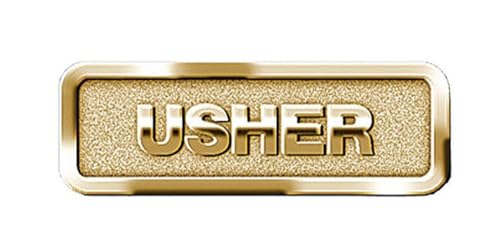Badge d'huissier laiton pour guider et accueillir les visiteurs