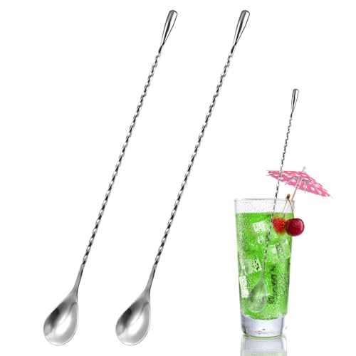 2 Pièces Cuillère à Cocktail en Acier Inoxydable,30cm/12in
