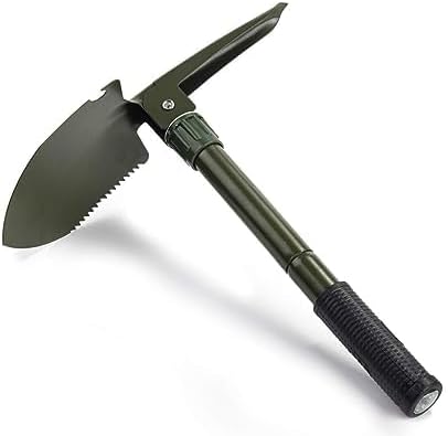 CLOUDBERRY Military Folding Shovel, Camping Shovel Survival Gear Entrenching Tool with Carrying Pouch Metal Handle for Camping Trekking Gardening Fishing Backpacking Great for Kids to Play