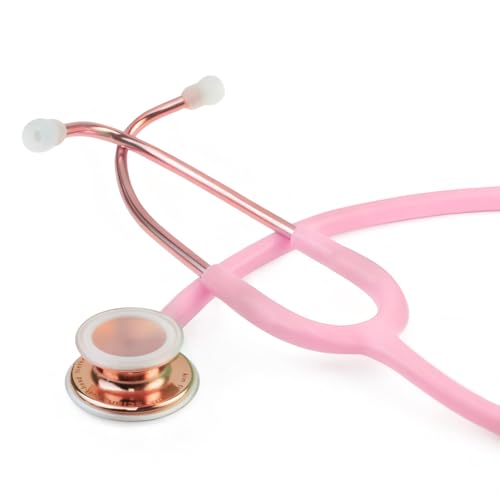 SCIAN Dual Head Stethoscope with Ear Tips, Professional Stethoscopes for Doctors, Nurses, Medical Nursing Students, Clinical Student Use, Classic Stainless Steel Stethoscope Kit, Pink