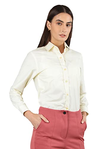 Image of CHKOKKO Women Solid Polycotton Regular Formal Shirt