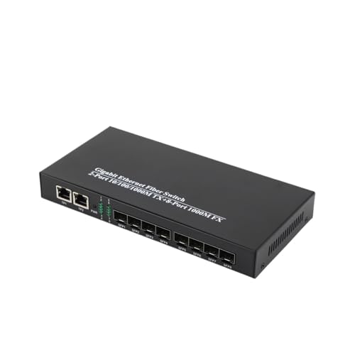 Convertisseur de média Gigabit SFP 8 ports et 2 RJ45 commutateur optique 1000M
