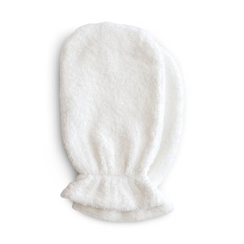 Image of mushie Baby Bath Mitt | Organic Cotton | Pack of 2 (Pearl)