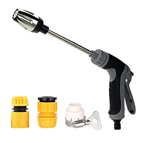 Limpiador de alta presión, pistola de lavado de alta presión portátil pistola de chorro de agua eléctrica antideslizante con 3 conectores para jardín, hogar, lavado de coche y animales domésticos
