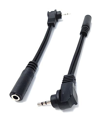 DRUT 2pcs 10cm Right Angled 2.5mm Stereo Jack to 3.5mm Socket Adapter Cable Lead, Black, 10 cm - Image 3