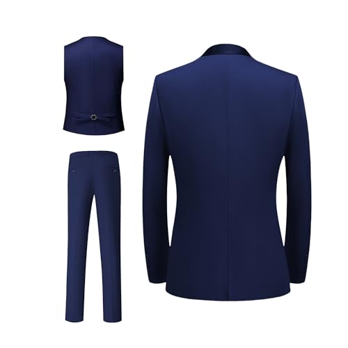 Mens Suit Set 4 Piece Suit Slim Fit Tuxedo Jacket Vest and Pants Set Wedding Suit for Prom Party Dinner with One Bow-tie2