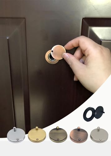 ドアスコープカバー 1~2個 玄関のドアスコープに付けるだけ!外からののぞき見や盗撮、部屋の明かり漏れをガード (ブラック,1個)