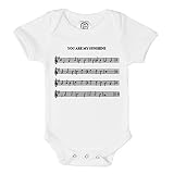 The Spunky Stork Baby You are My Sunshine Sheet Music Organic Newborn Bodysuit (6-12m)