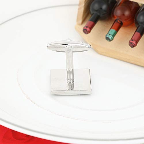 Mancuernillas cuadradas para hombre patrón flor 1 par miniatura 5