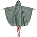 SaphiRose Unisex Rain Poncho Raincoat Hooded for Adults Women with Pockets (Green)