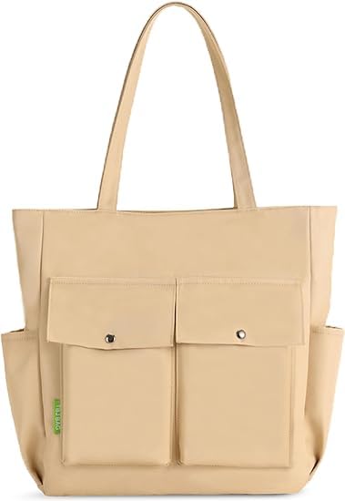 Lidxfeo Damen Canvas Handtasche Schultertasche, Groß Canvas Umhängetaschen Mit ReißVerschluss, Casual Shopper Tote Bag für Schule, Reisen, Arbeit, Täglichen Gebrauch