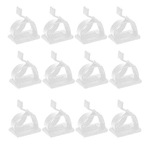 ComPDCVD 120 Piezas Clips Adhesivo Cable Ajustable Abrazadera de Alambre Organizador Blanco Clips Decorativos de Luces Clips de Cuerda Arreglo de Cable para Coche Oficina y Hogar Cover