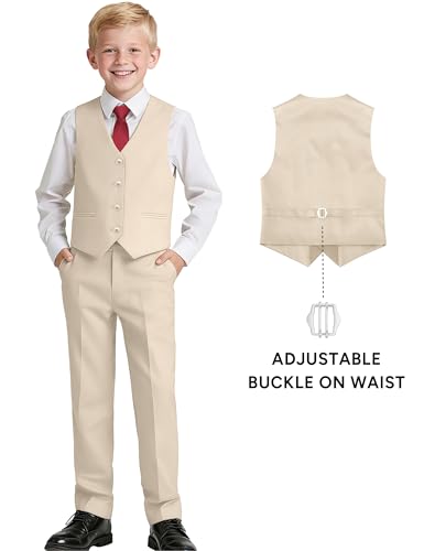 Image of Boy's 4 Button Formal Suit Vest with Tie